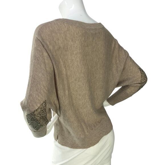 Zadig & Voltaire Sweater Womens Small Wool Cashmere Pullover Sequin Elbow Patch - Picture 6 of 16